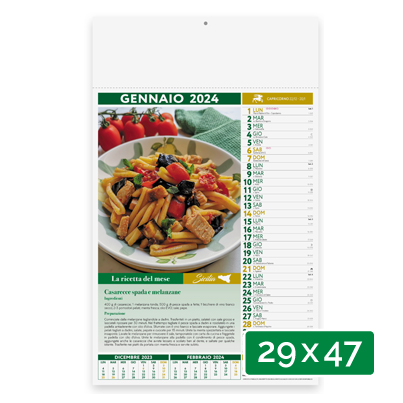 Calendario personalizzato gastronomia e ricette