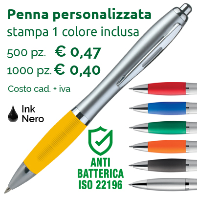 Penna personalizzata fusto argento