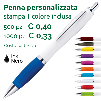 Penna personalizzata fusto bianco