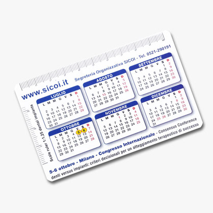 Calendario tascabile in pvc