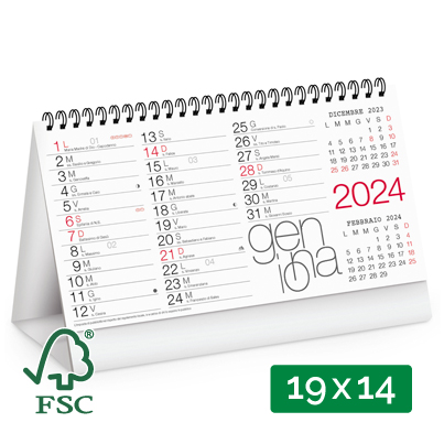 Calendario da tavolo personalizzato bicolore