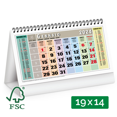Calendario da tavolo personalizzato multicolor
