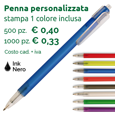 Penna personalizzata con clip trasparente