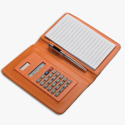 Calcolatrice personalizzata con custodia blocco e penna