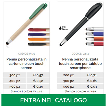 Penne touch screen personalizzate in cartoncino ecologico