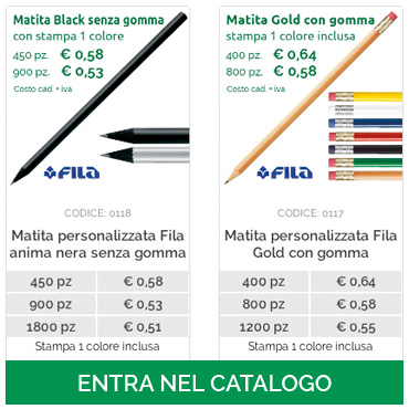Stampa matite promozionali Fila made in Italy